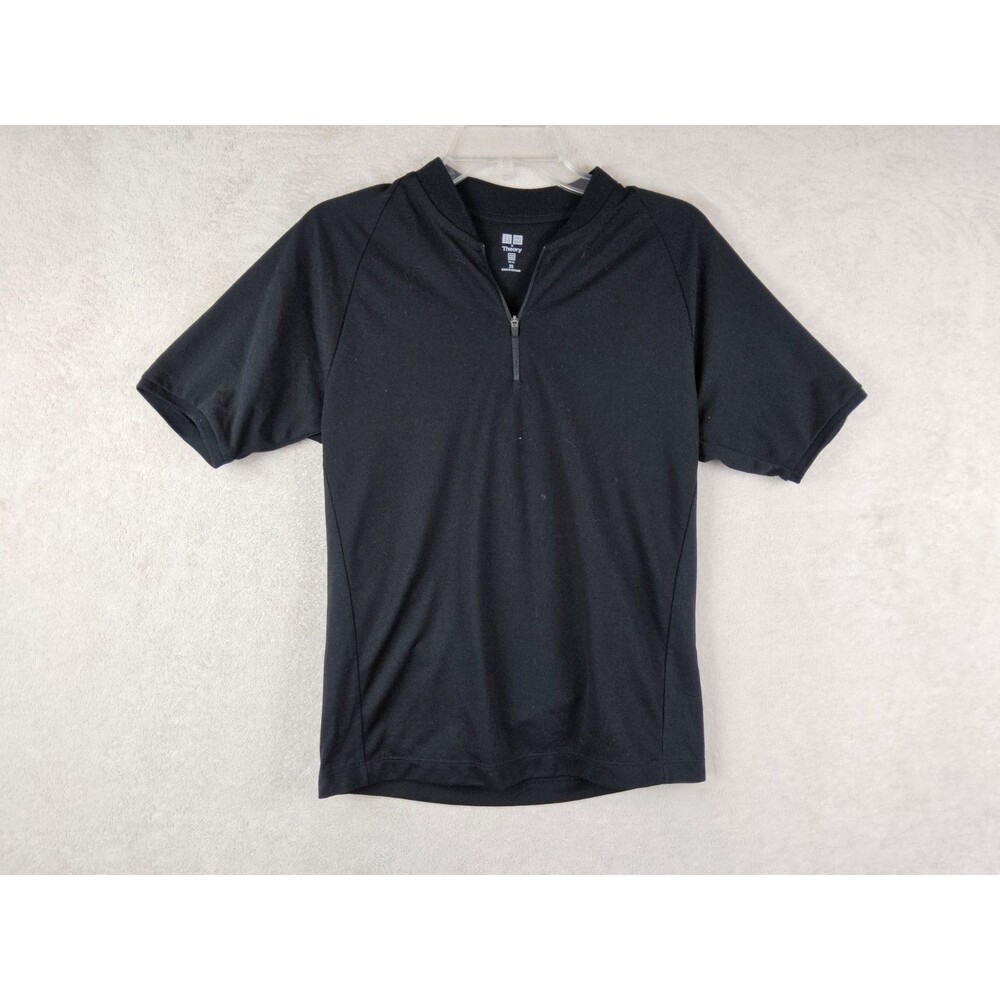 Theory X Uniqlo Women's Short Sleeve Collarless Polo Shirt Black Size XS